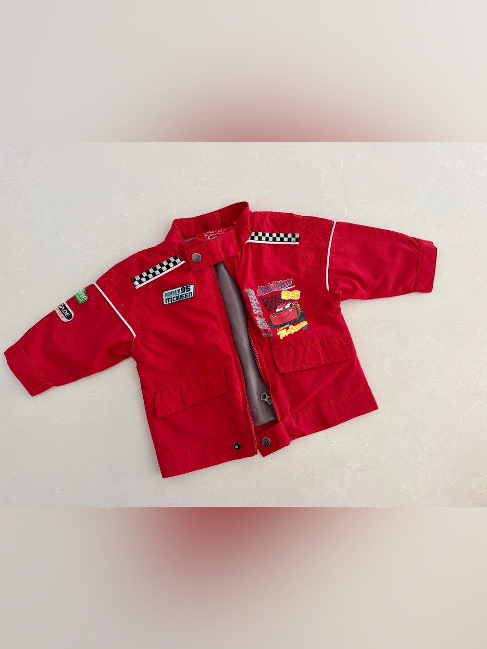Disney Pixar Cars Lightning McQueen Racing Jacket • Size 12M